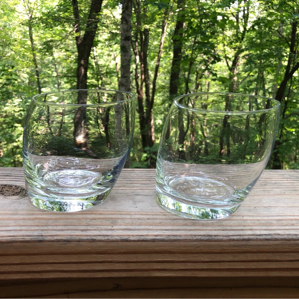 Chivas Tilted Lowball Whiskey Tumbler Glass Barware (2) Two Glasses MCM